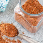 Southwest Seasoning blend in a clear glass storage jar.